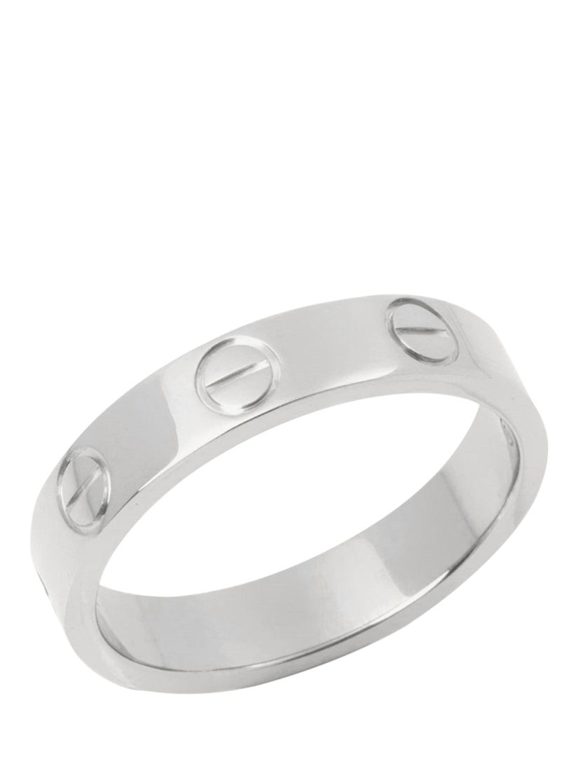 Product image 1 of 6, which shows Pre-loved Cartier 18ct White Gold Love Wedding Band Ring, Size I1/2