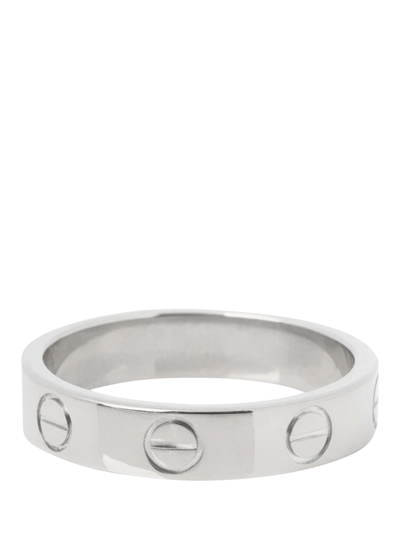 Product image 3 of 6, which shows Pre-loved Cartier 18ct White Gold Love Wedding Band Ring, Size I1/2