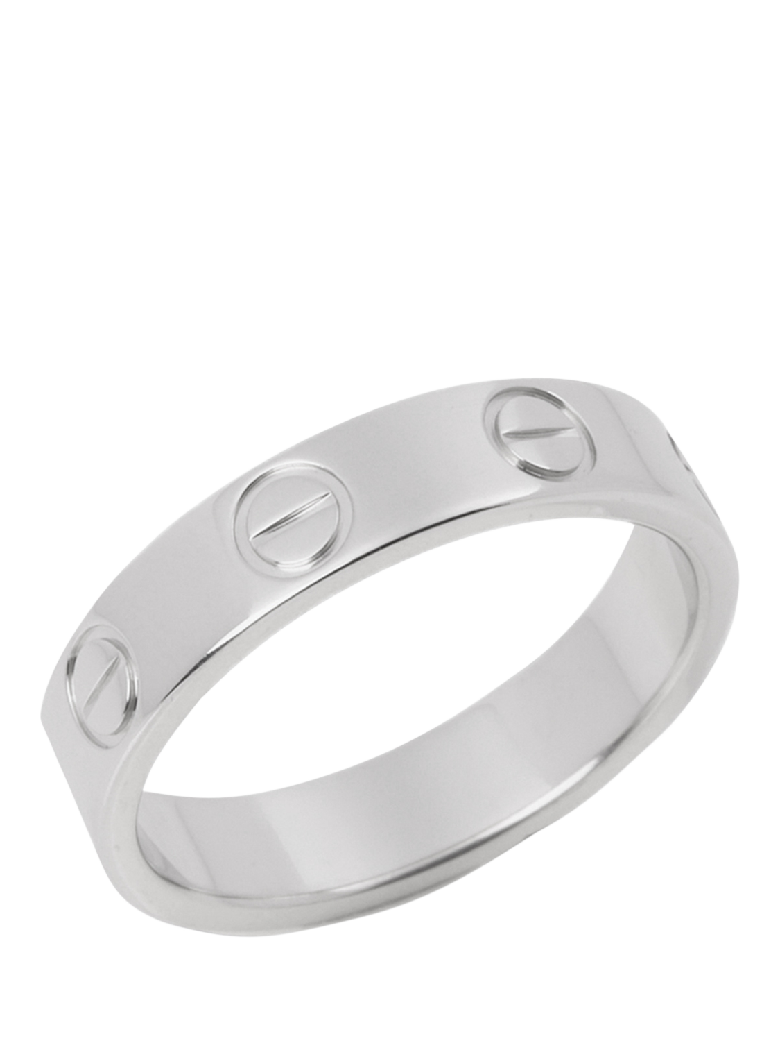 Product image 1 of 6, which shows Pre-loved Cartier Platinum Love Wedding Band Ring, Size H