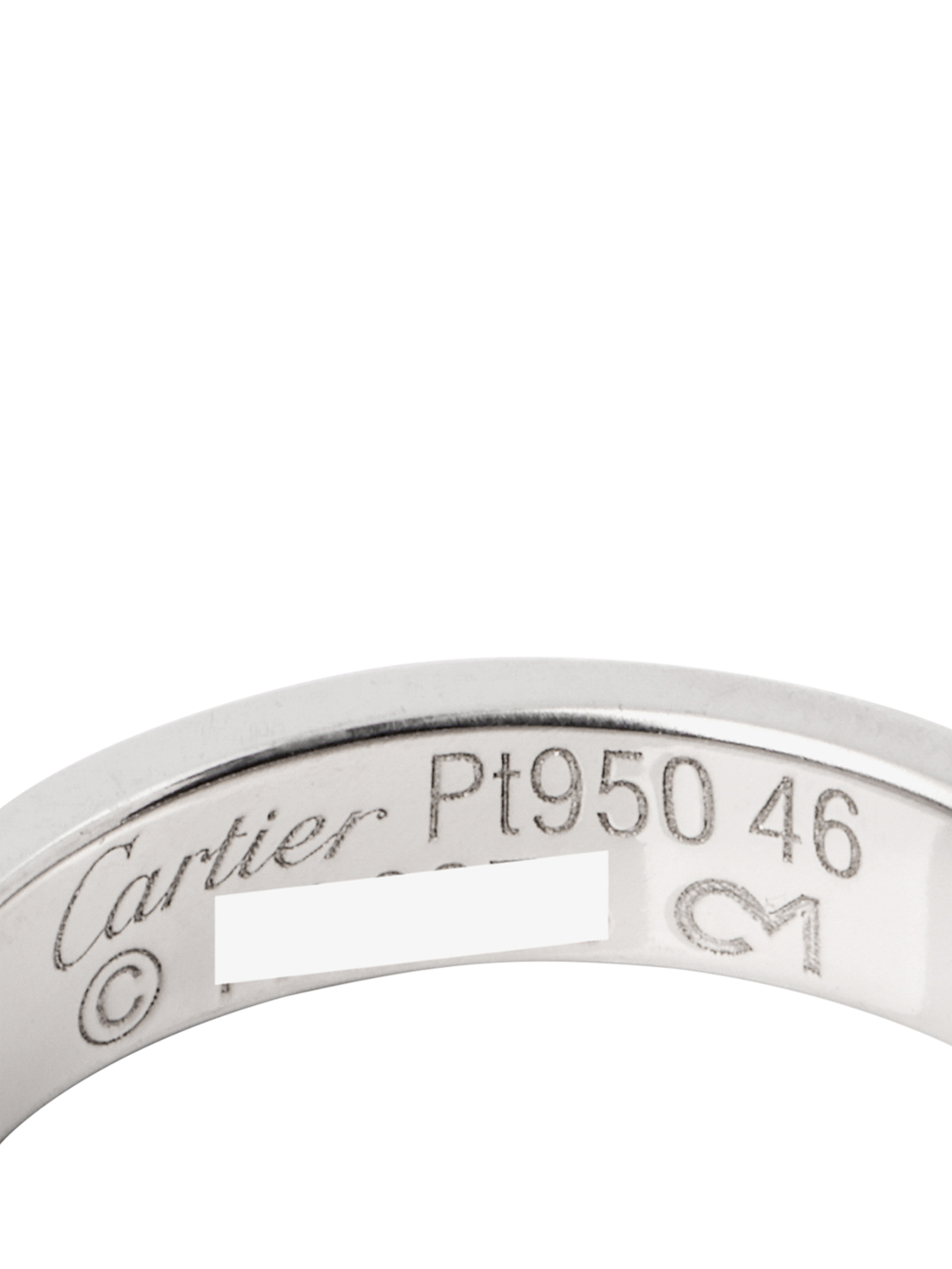 Product image 4 of 6, which shows Pre-loved Cartier Platinum Love Wedding Band Ring, Size H