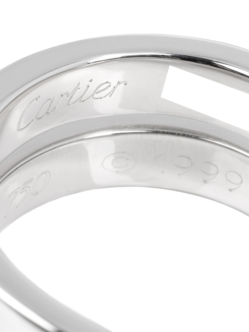 Product image 5 of 7, which shows Pre-loved Cartier 18ct White Gold Crossover Nouvelle Vague Ring, Size L 1/2
