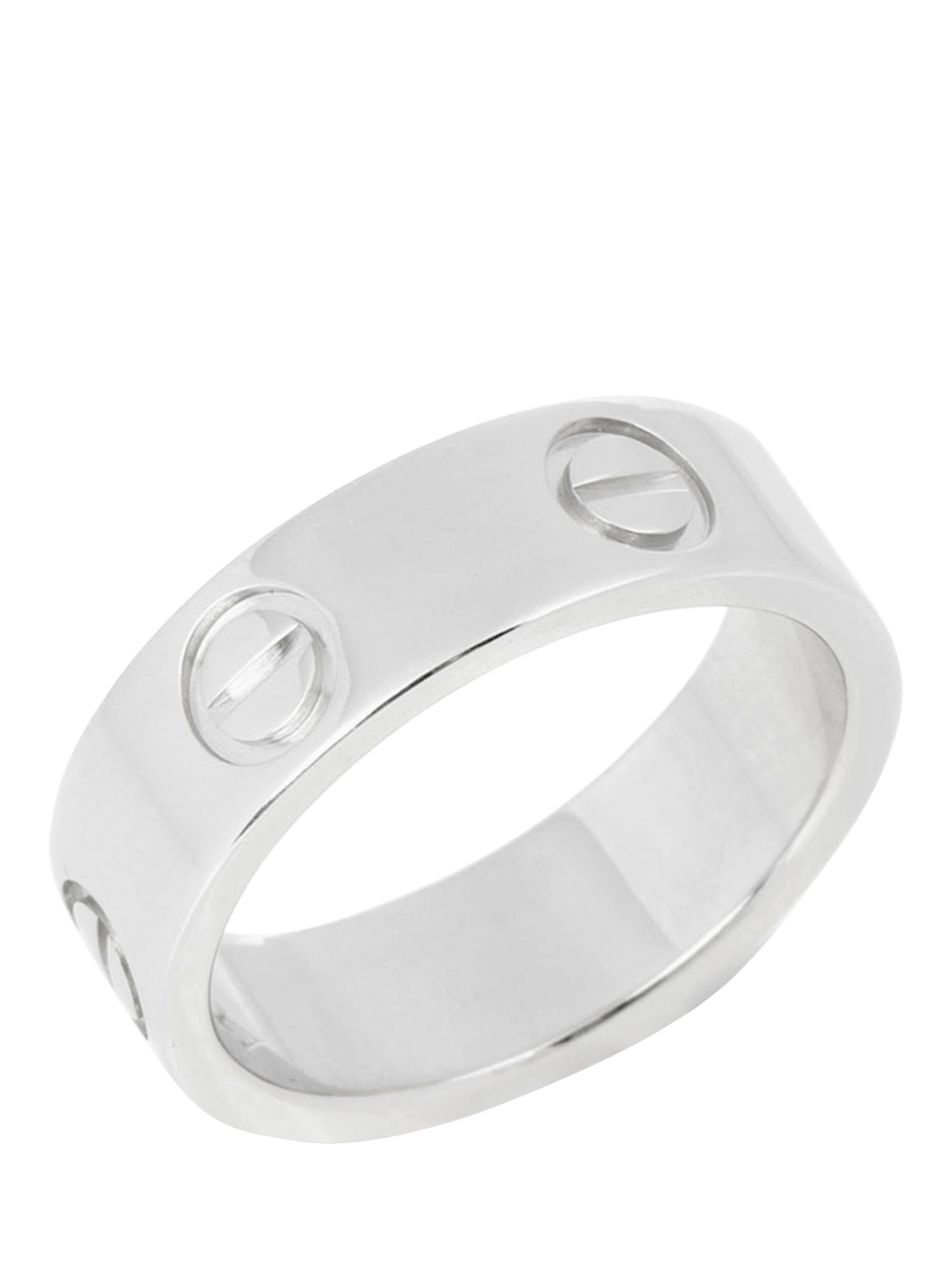 Product image 1 of 6, which shows Pre-loved Cartier Platinum Love Band Ring, Size K