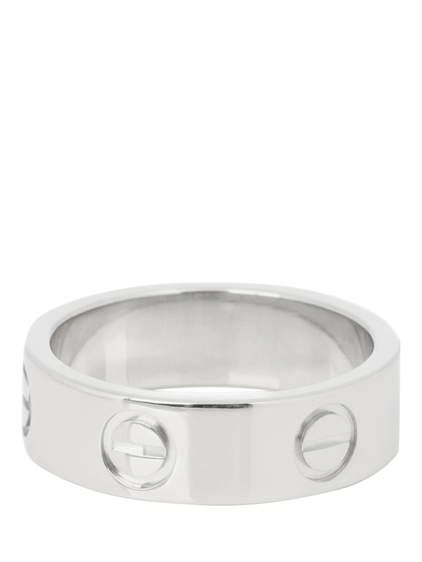 Product image 3 of 6, which shows Pre-loved Cartier Platinum Love Band Ring, Size K