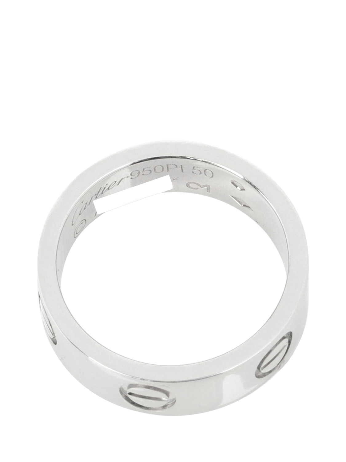 Product image 4 of 6, which shows Pre-loved Cartier Platinum Love Band Ring, Size K