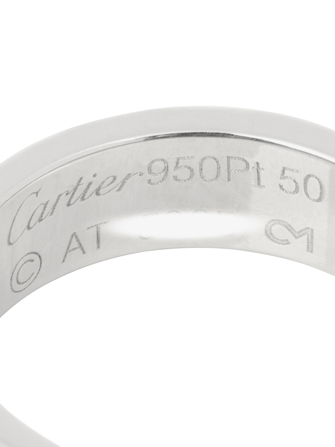 Product image 5 of 6, which shows Pre-loved Cartier Platinum Love Band Ring, Size K