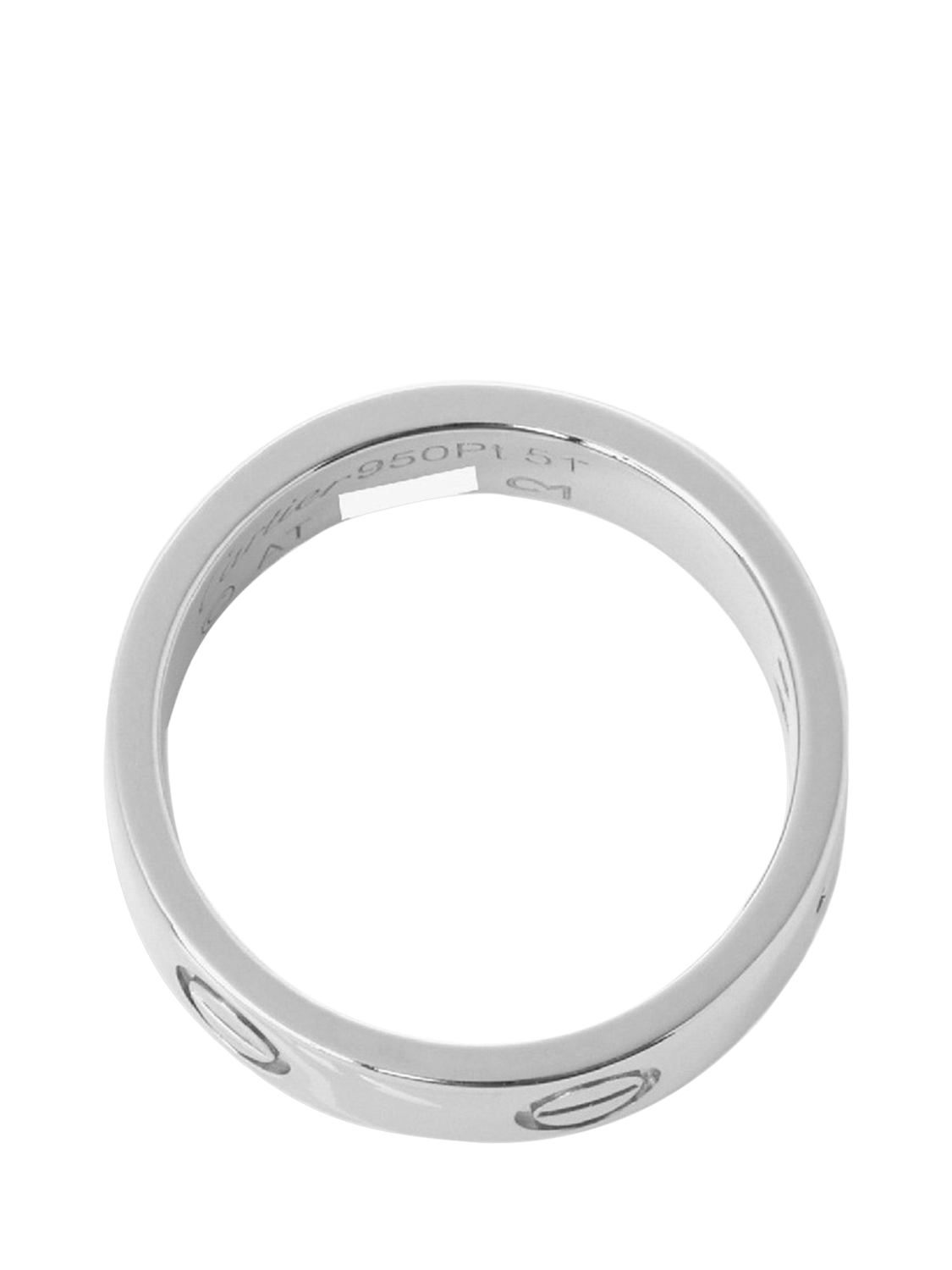 Product image 3 of 5, which shows Pre-loved Cartier Platinum Love Band Ring, Size L