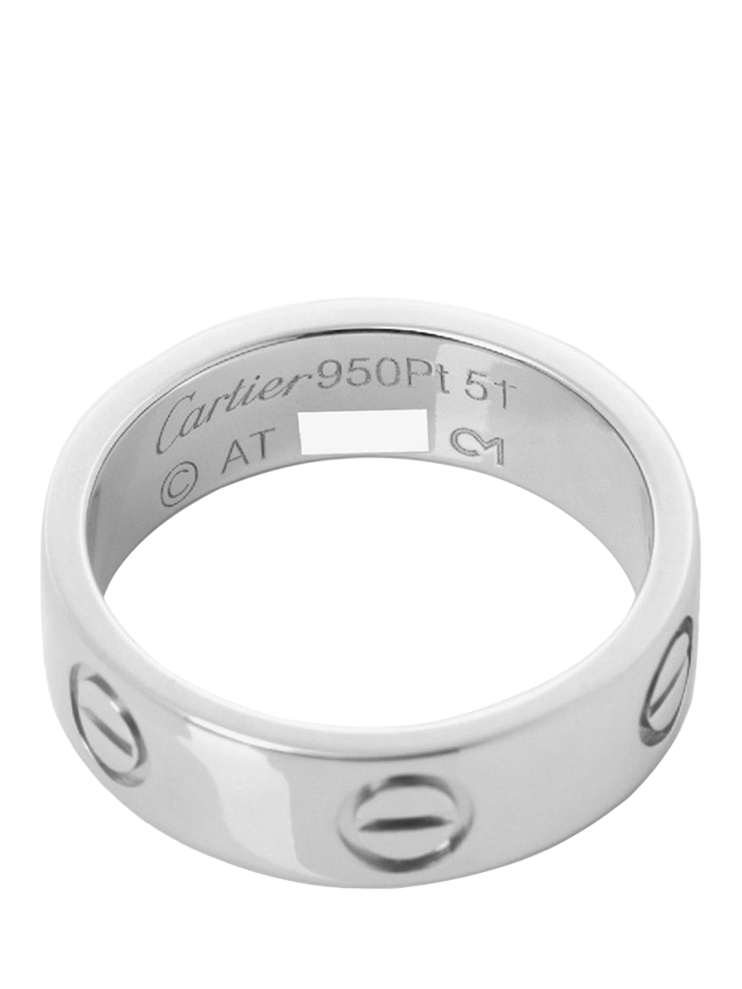 Product image 4 of 5, which shows Pre-loved Cartier Platinum Love Band Ring, Size L