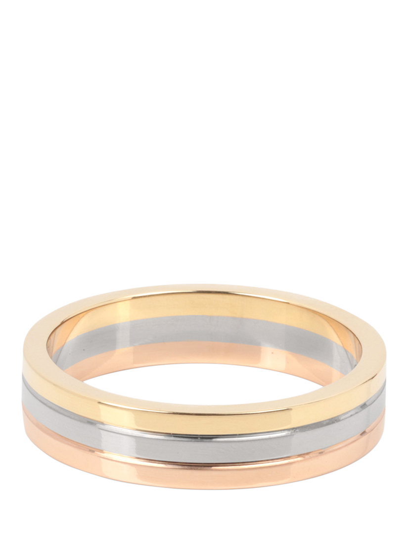 Product image 3 of 7, which shows Pre-loved Cartier 18ct White Gold, 18ct Yellow Gold and 18ct Rose Gold Vendôme Louis Cartier Wedding Band Ring, Size P