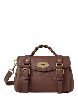 Mulberry Mini Alexa Heavy Grain Leather Cross Body Bag, Bright Oak