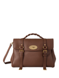 Mulberry Oversized Alexa Heavy Grain Leather Cross Body Bag, Bright Oak