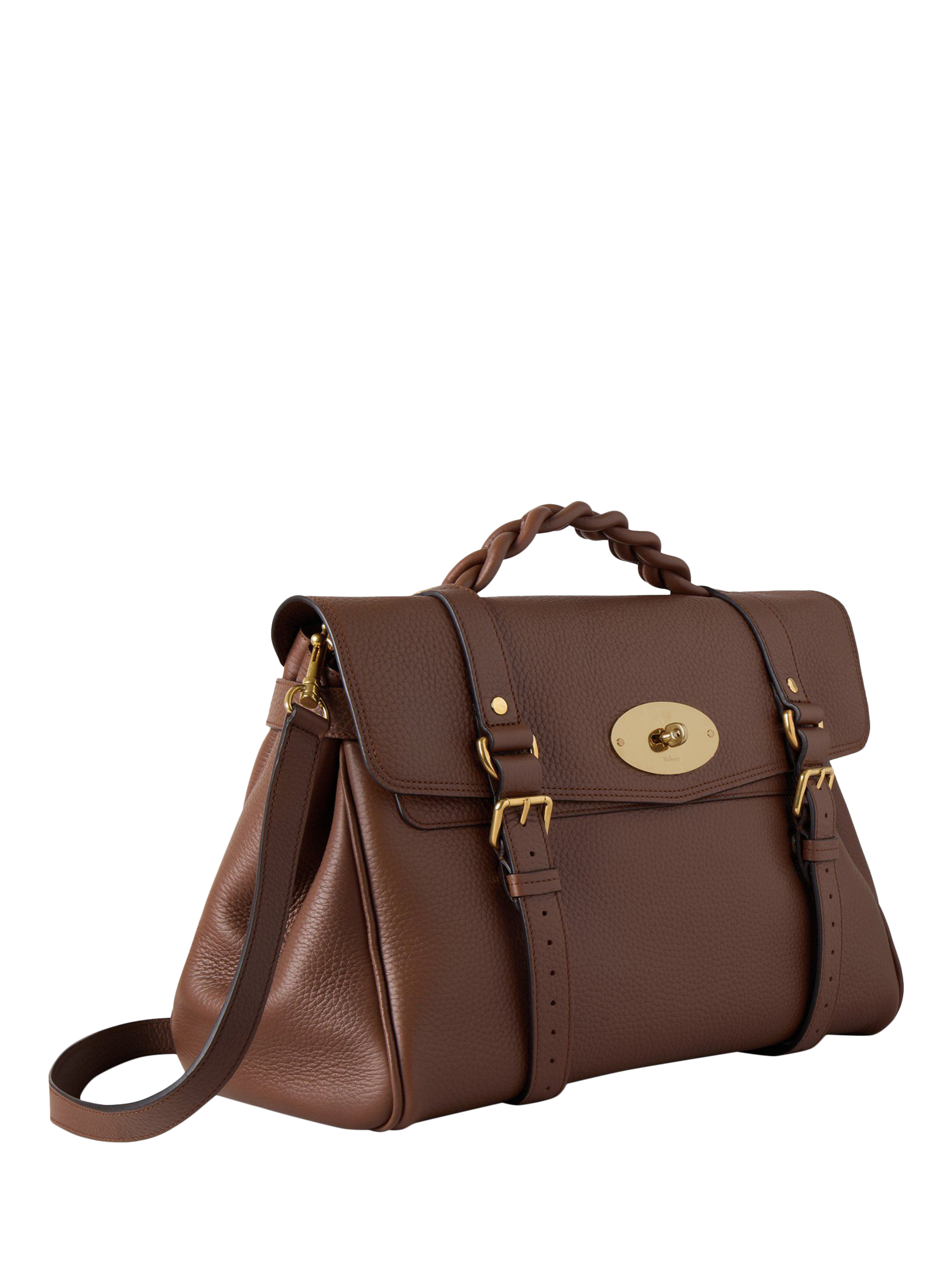 Product image 3 of 5, which shows Mulberry Oversized Alexa Heavy Grain Leather Cross Body Bag, Bright Oak