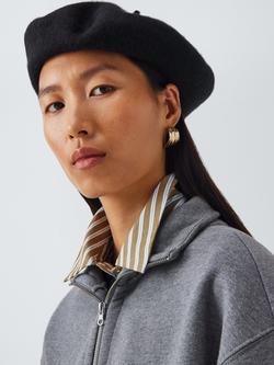 John Lewis Wool Blend Beret, Black