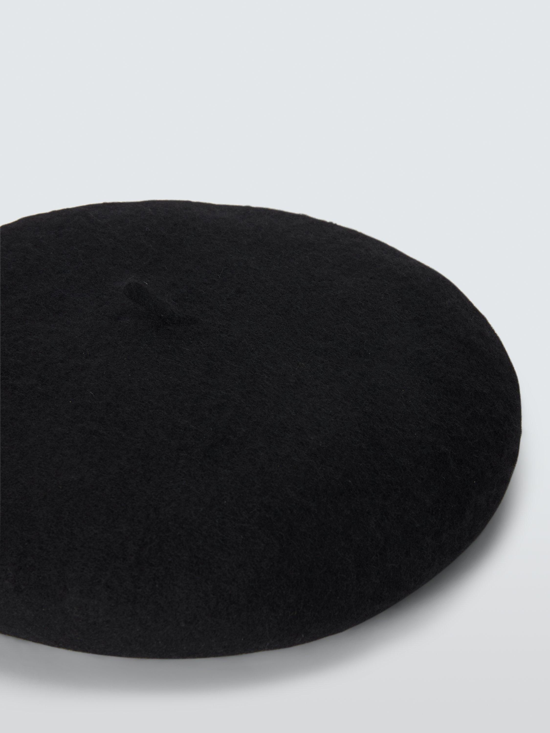 Product image 3 of 4, which shows John Lewis Wool Blend Beret, Black