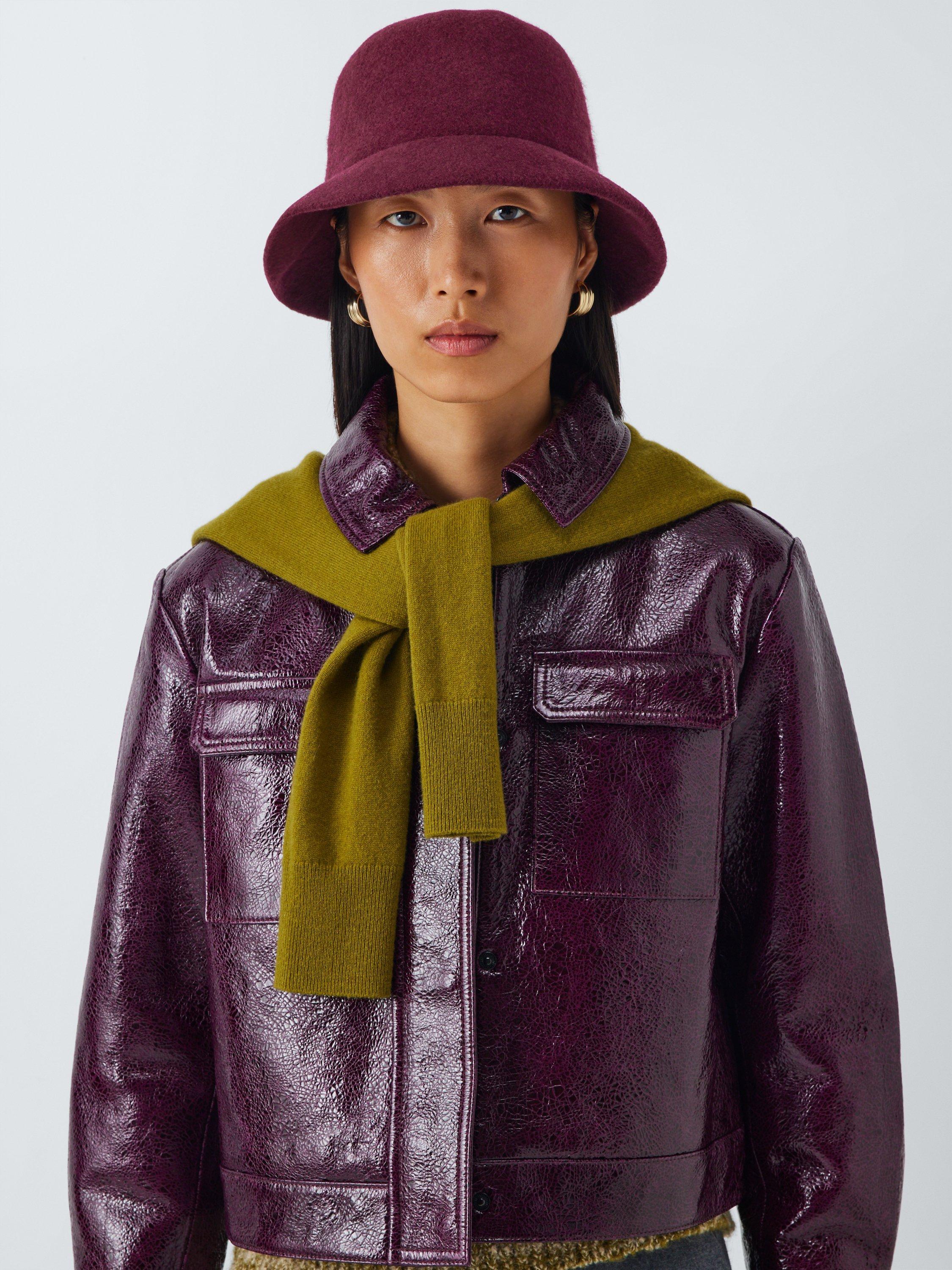 Product image 1 of 4, which shows John Lewis Soft Wool Blend Bucket Hat, Claret