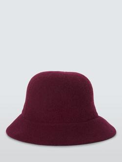 John Lewis Soft Wool Blend Bucket Hat - view 2, Claret