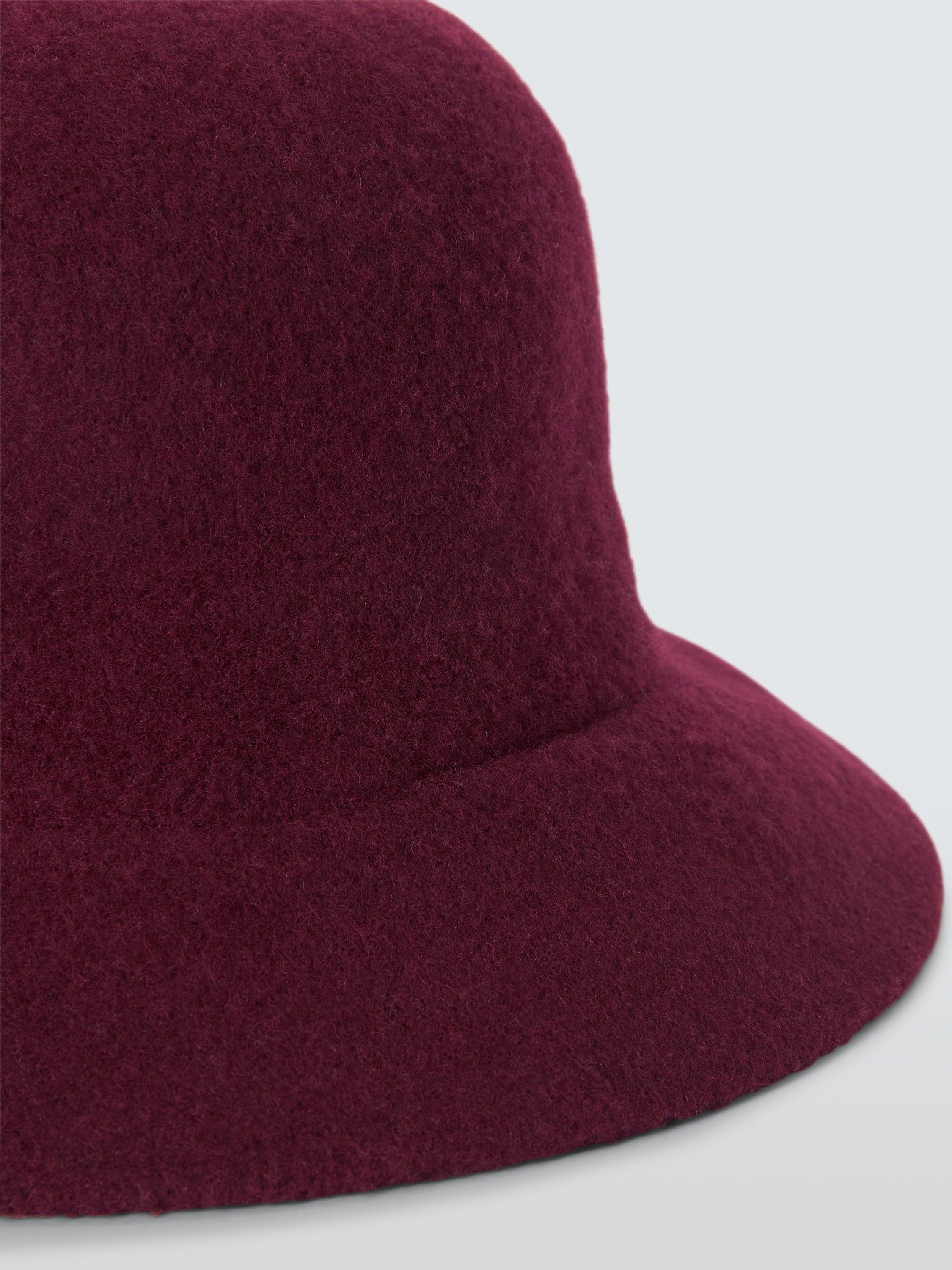 Product image 3 of 4, which shows John Lewis Soft Wool Blend Bucket Hat, Claret