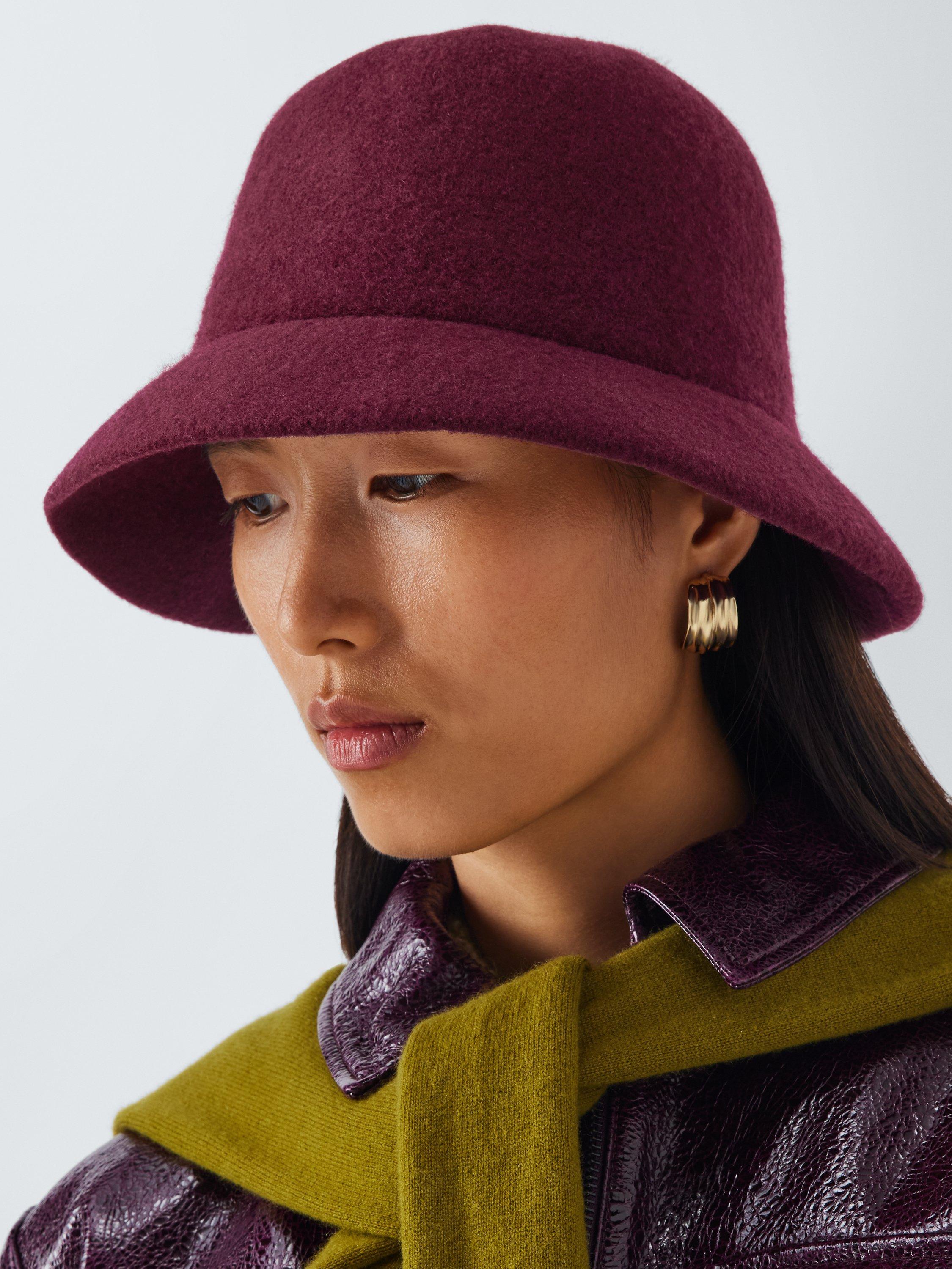 Product image 4 of 4, which shows John Lewis Soft Wool Blend Bucket Hat, Claret