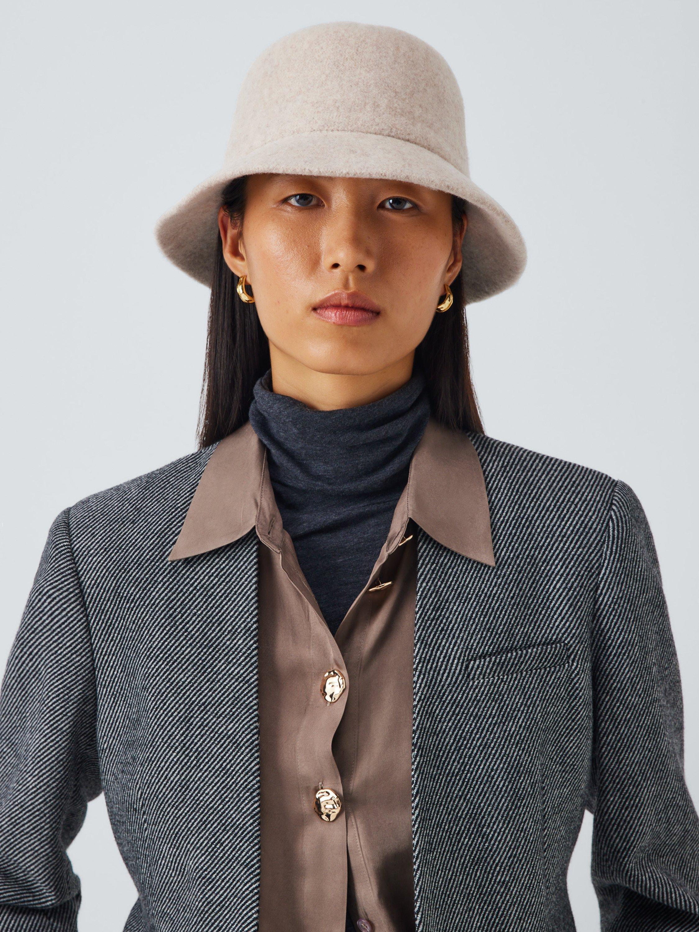 Product image 1 of 4, which shows John Lewis Soft Wool Blend Bucket Hat, Natural