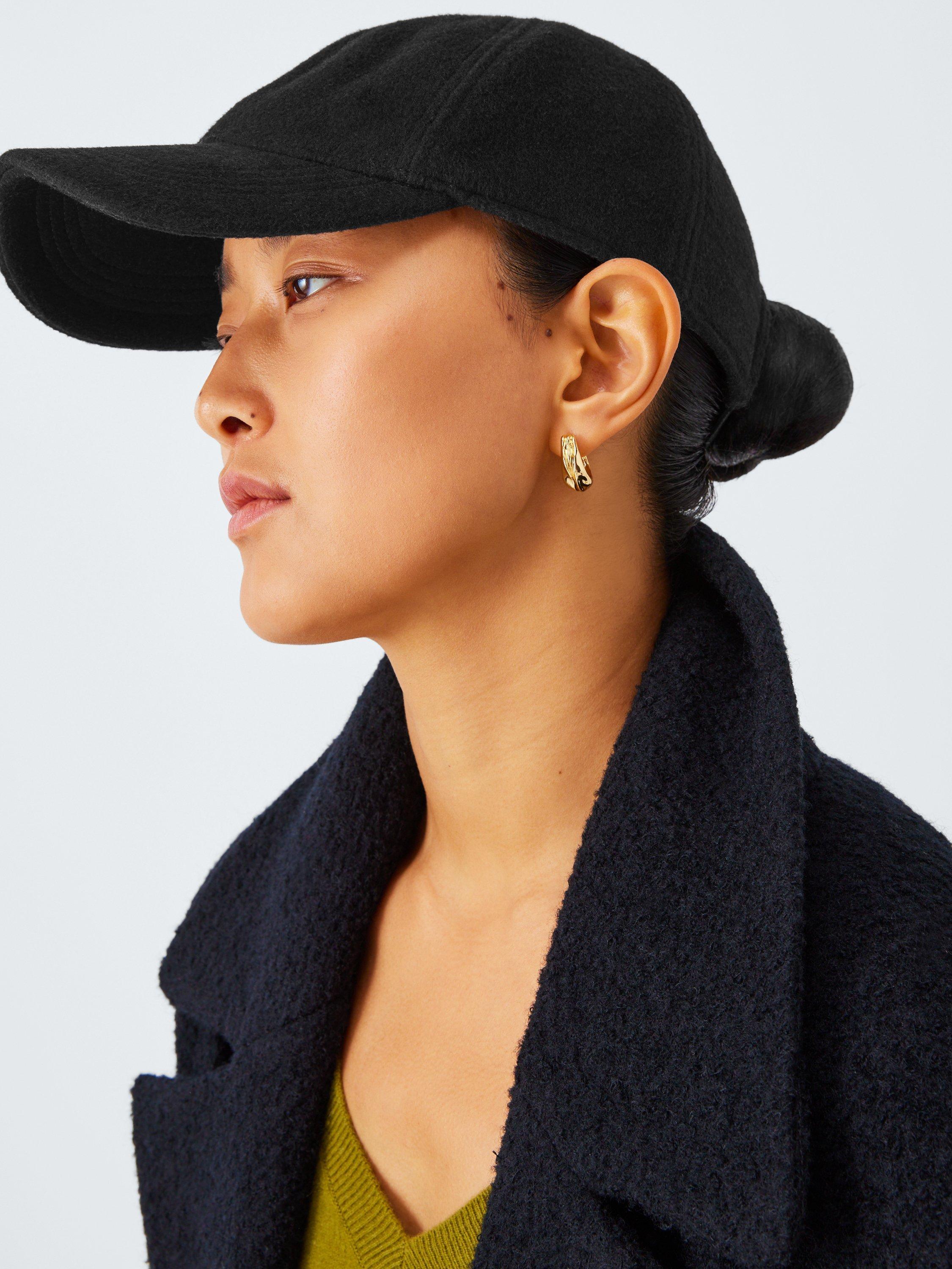 Product image 1 of 4, which shows John Lewis Wool Blend Baseball Cap, Black