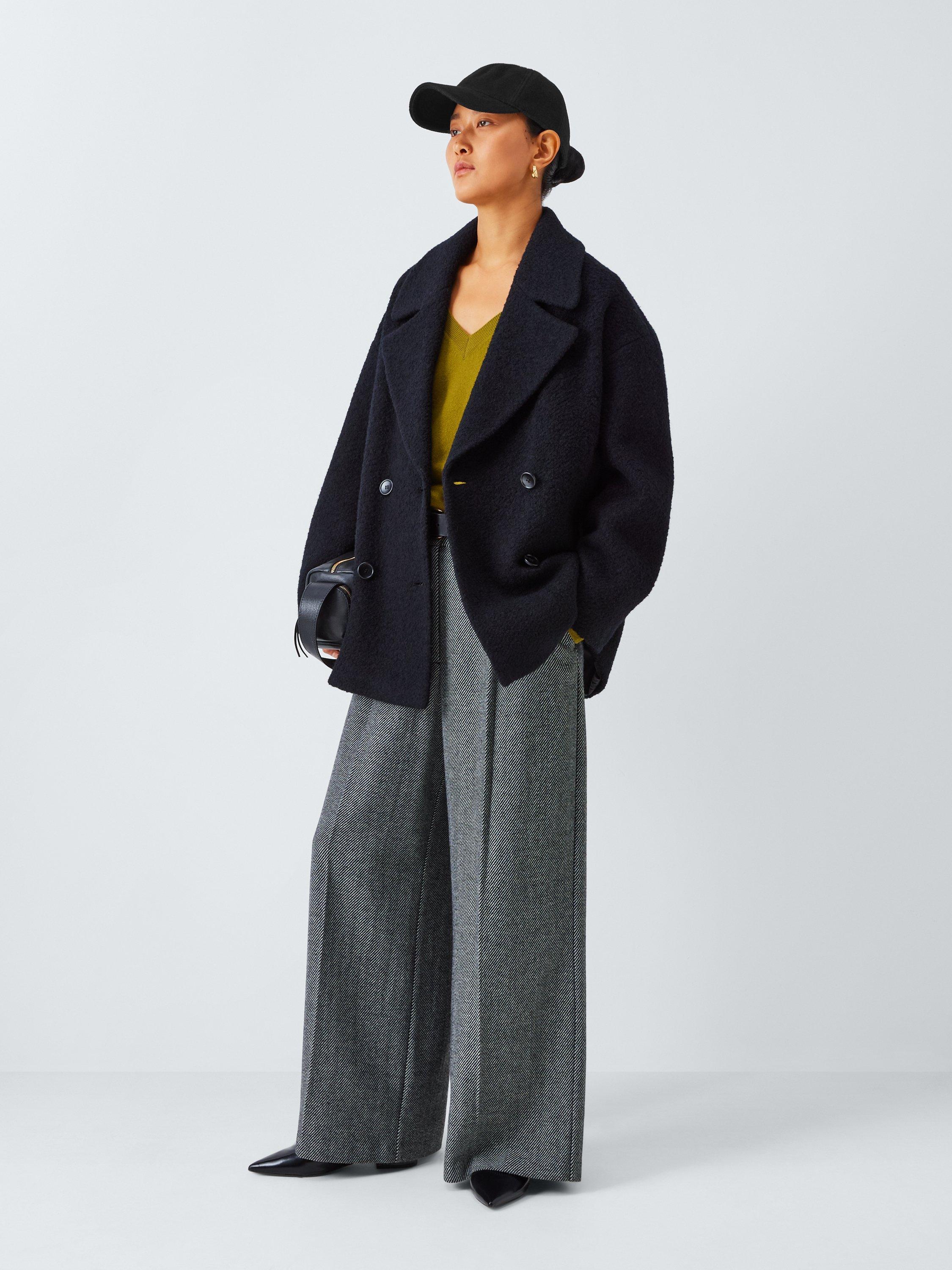 Product image 4 of 4, which shows John Lewis Wool Blend Baseball Cap, Black