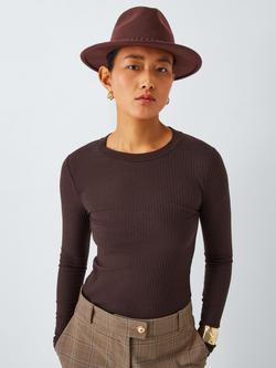 John Lewis Wool Fedora, Chocolate