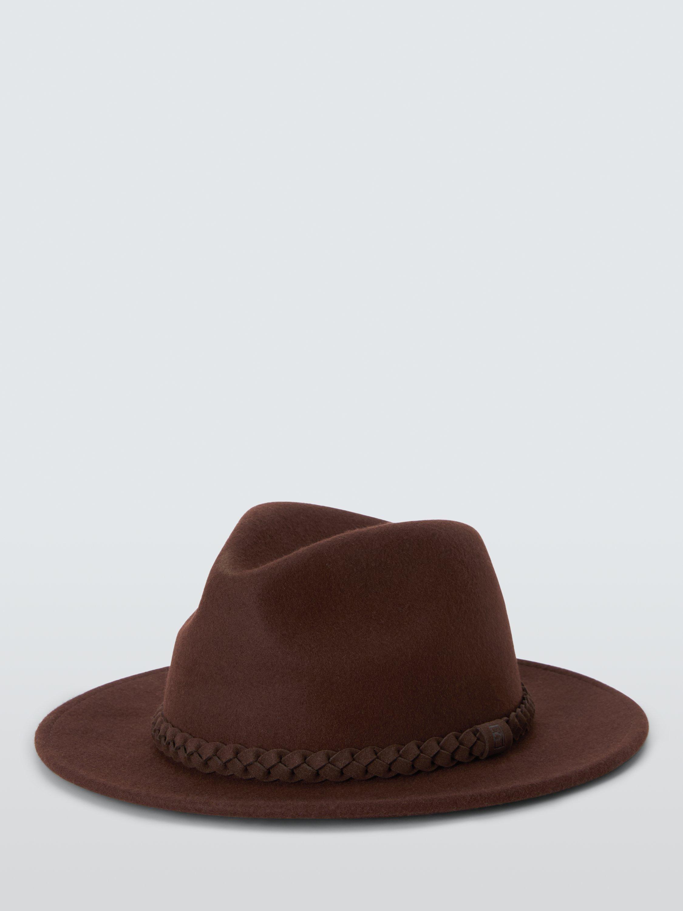 Product image 2 of 4, which shows John Lewis Wool Fedora, Chocolate