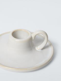 John Lewis Ceramic Dinner Candle Holder, Natural - view 2, Natural