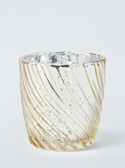 John Lewis Shimmer Ripple Tealight Candle Holder, 