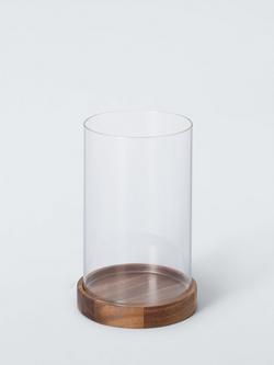 John Lewis Acacia Wood Hurricane Candle Holder, 
