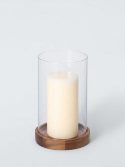John Lewis Acacia Wood Hurricane Candle Holder - view 2, 