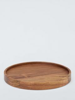 John Lewis Acacia Wood Candle Plate, Large
