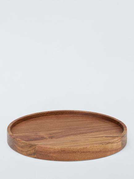 John Lewis Acacia Wood Candle Plate, Large, 