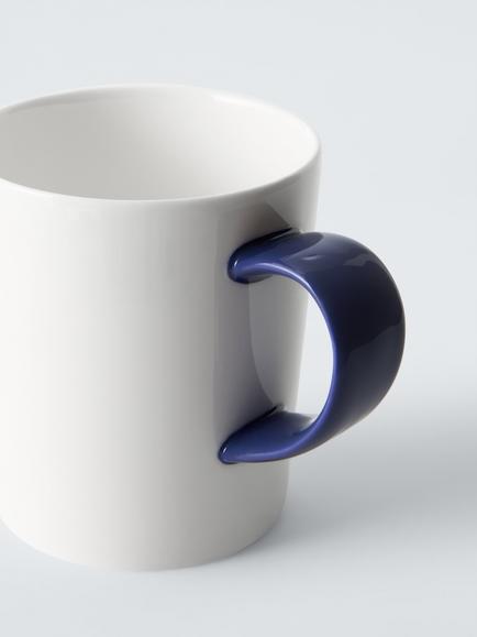 John Lewis Short Bone China Mug, 295ml, Cobalt - view 2, White