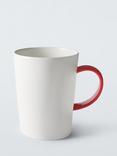 John Lewis Tall Bone China Mug, 473ml, Red