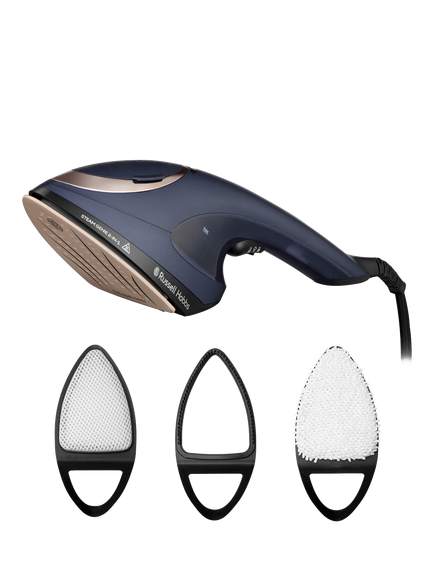 Russell Hobbs Steam Genie 2-in-1 Handheld Clothes Steamer, Blue, Blue