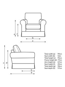 John Lewis Padstow II Armchair, Senne Wide Stripe - view 2, Senne Wide Stripe