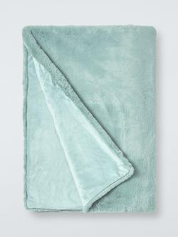 John Lewis Faux Fur Throw, Sage
