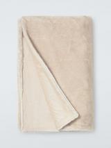 John Lewis Faux Fur Throw, Champagne