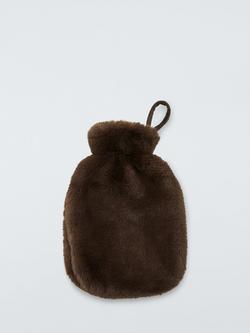 John Lewis Faux Fur Hot Water Bottle - view 2, Brown Chocolate