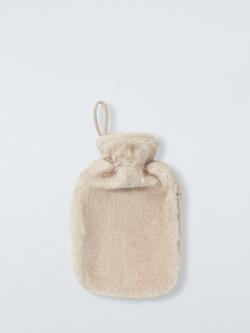 John Lewis Faux Fur Hot Water Bottle, Champagne