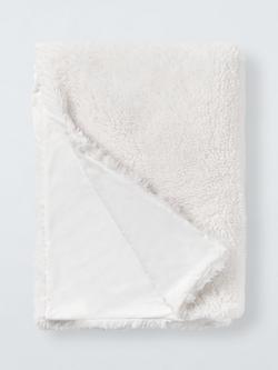 John Lewis Curly Fur Throw, White