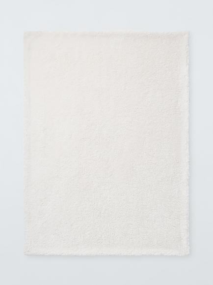 John Lewis Curly Fur Throw - view 2, White