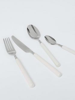 John Lewis Pearlised Cutlery Set, 4 Piece/1 Place Setting - view 2, Pearl Color