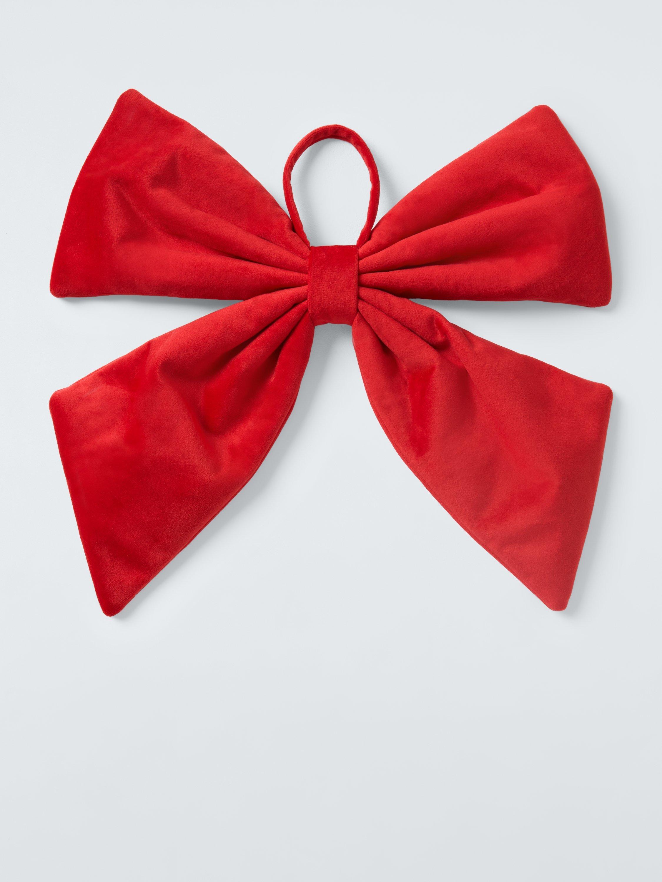 John Lewis Velvet Hanging Bow, Red, 35cm