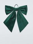 John Lewis Velvet Hanging Bow, Green, 60cm