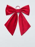 John Lewis Velvet Hanging Bow, Red, 60cm