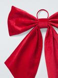 John Lewis Velvet Hanging Bow, Red, 60cm