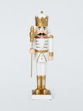 John Lewis Wooden Nutcracker Figure, White/Gold