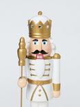 John Lewis Wooden Nutcracker Figure, White/Gold