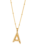 Edge of Ember Initial Necklace, Gold